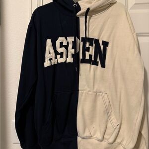 Two-Tone Hoodie - Black and Cream
